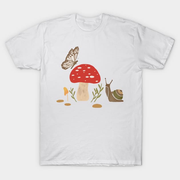 Goblincore Snail meets butterfly T-Shirt by KathrinLegg